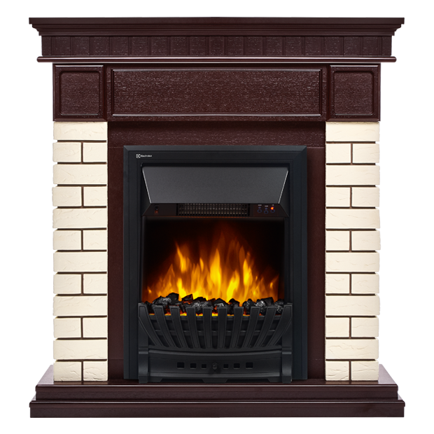 Electrolux Bricks Classic кирпич Бежевый/шпон Тёмный дуб с очагом Classic EFP/P - 1020LS