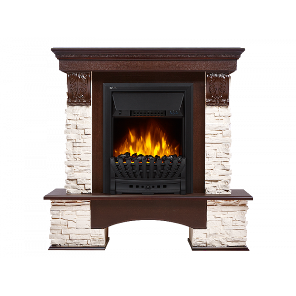 Electrolux Pietra Classic камень белый, темный дуб с очагом Classic EFP/P - 1020LS