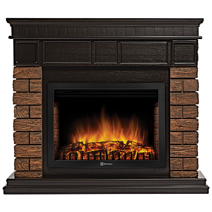 Electrolux Bricks WOOD 25 камень темный, шпон венге с очагом 27 дюймов (EFP/P - 2720RLS)