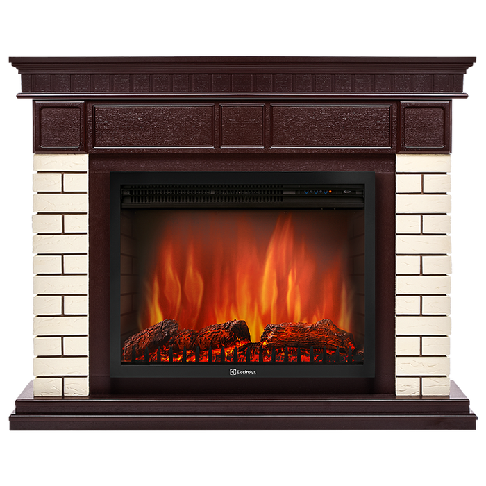 Electrolux Bricks 25 камень бежевый, темный дуб с очагом 27 дюймов (EFP/P - 2720RLS)