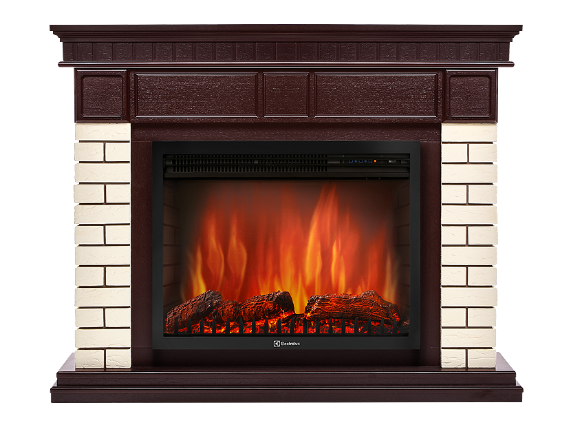 Electrolux Bricks 30 кирпич бежевый/тёмный дуб с очагом 31 дюйм (EFP/P - 3020LS)