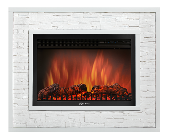 Electrolux Loft 30 камень белый, белая эмаль с очагом 33 дюйма (EFP/P - 3320RLS)
