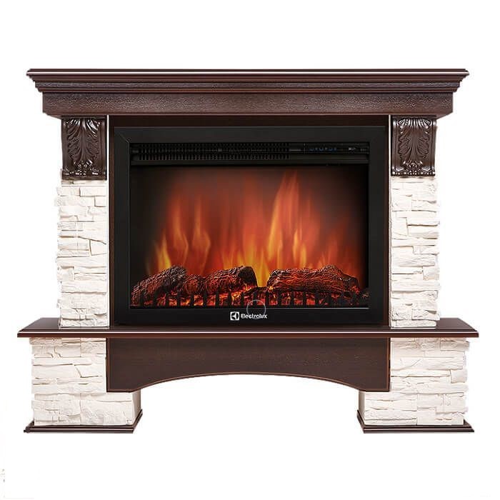 Electrolux Pietra 30S камень белый, темный дуб с очагом 31 дюйм (EFP/P - 3020LS)