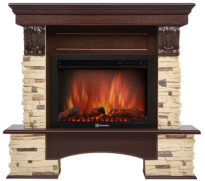 Electrolux Pietra 30S камень сланец натуральный, темный дуб с очагом 31 дюйм (EFP/P - 3020LS)
