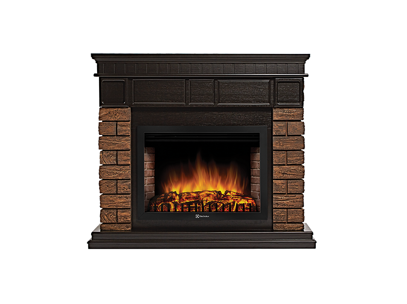 Electrolux Bricks WOOD 30 камень темный, шпон венге с очагом 33 дюйма (EFP/P - 3320RLS)