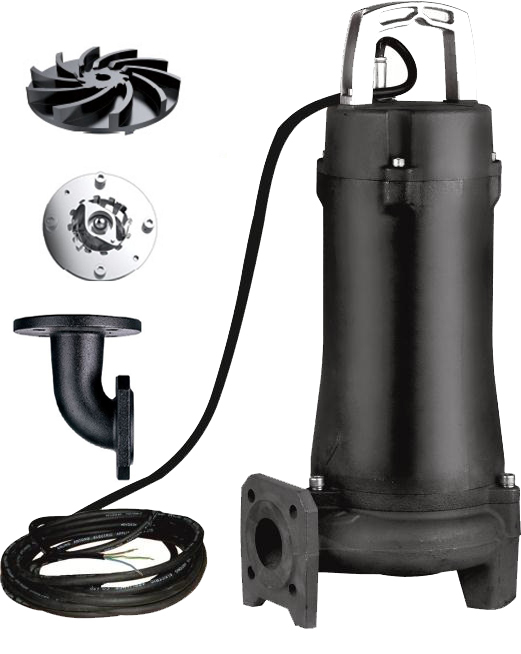 LEO 50SWP12-30-4/QG, (380В, 4кВт, 26.5м3/ч, H-33м, d патр.50мм, до 5мм)