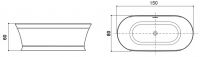 Ванна Jacuzzi Ingrid 150x80 схема 1