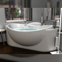 Ванна акриловая АКВАТЕК Эпсилон 150х150 с гидромассажем Flat Chrome (пневмоуправление) Ванна акриловая АКВАТЕК Эпсилон 150х150 с гидромассажем Flat Chrome (пневмоуправление)