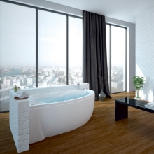 Ванна акриловая АКВАТЕК Бетта 170х97 с гидромассажем Flat Chrome (пневмоуправление) Ванна акриловая АКВАТЕК Бетта 170х97 с гидромассажем Flat Chrome (пневмоуправление)