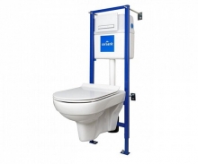 Комплект 4 в 1 Cersanit City подвесной унитаз + инсталляция + кнопка SET-CITYC/LPRO/S-DL/WG Комплект 4 в 1 Cersanit City подвесной унитаз + инсталляция + кнопка SET-CITYC/LPRO/S-DL/WG