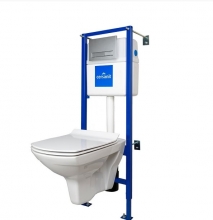 Комплект 4 в 1 Cersanit Carina подвесной унитаз + инсталляция + кнопка SET-CARC/LPRO/S-DL/Cm Комплект 4 в 1 Cersanit Carina подвесной унитаз + инсталляция + кнопка SET-CARC/LPRO/S-DL/Cm