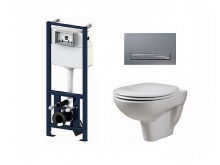 Комплект AM.PM Sense L инсталляция+кнопка матовый хром+унитаз+крышка I012702/I014131/C741738SC