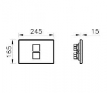 Клавиша смыва, стеклянная, белый с золотом Vitrа Twin 740-0320 Клавиша смыва, стеклянная, белый с золотом Vitrа Twin 740-0320