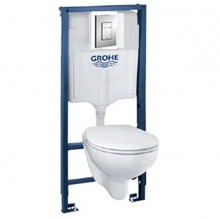 Комплект унитаз с инсталляцией 5 в 1 39586000 Grohe Bau Ceramic безободковый