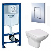 39444000 Инсталляция Grohe RAPID SL 3 в 1 кнопка 38732000 с двойным смывом и унитаз Delfi+кр термопласт