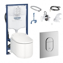 Комплект инсталляция и унитаз подвесной с функцией биде Grohe Sensia Arena 118890 хром