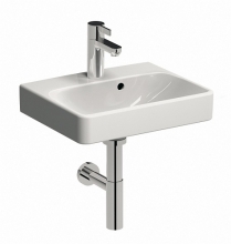 Раковина Keramag Smyle 120545000, Раковина Keramag Smyle 120545000 с отверстием для смесителя, с переливом Раковина Keramag Smyle 120545000, Раковина Keramag Smyle 120545000 с отверстием для смесителя, с переливом