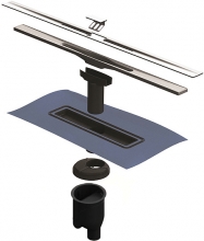 Душевой лоток  Berges Wasserhaus SIMPEL 400 (в пол) 090010 матовый хром