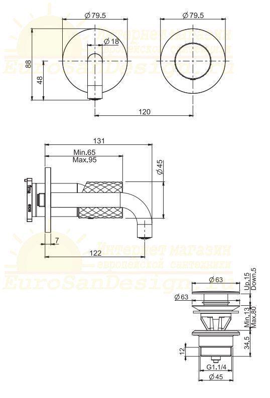 Смеситель для раковины с текстурированной ручкой Fima carlo frattini Spillo Tech F3051N ФОТО