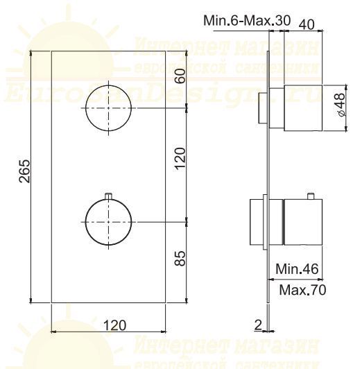 Смеситель для душа и ванны Fima carlo frattini Spillo steel F3089X1 схема 1