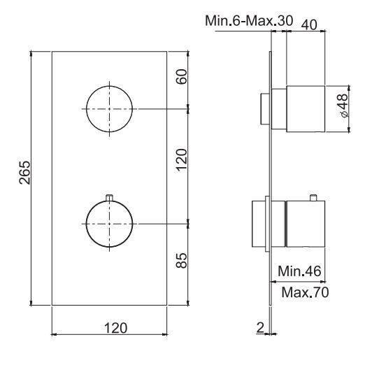 Смеситель для душа и ванны Fima carlo frattini Spillo steel F3089X1 схема 1