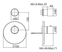 Смеситель для ванны и душа Fima carlo frattini Spillo steel F3083X1 схема 1