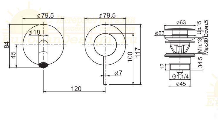 Смеситель для раковины Fima carlo frattini Spillo up F3051NX8 схема 1