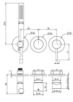 Смеситель для ванны c душем Fima carlo frattini Spillo up F3049X8 схема 1