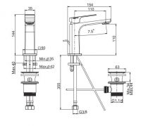 Смеситель для раковины Fima carlo frattini Fit F3381 схема 1