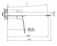 Смеситель с плоским изливом для раковины Fima carlo frattini Fit F3391LX5 схема 2