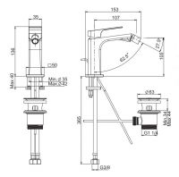 Цветной смеситель с донником для биде Fima carlo frattini Fit F3382 схема 2