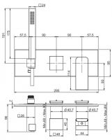 Смеситель для ванны c душем Fima carlo frattini Fit F3399NX2 схема 1