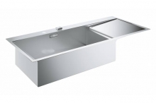 Мойка из нержавеющей стали с корзинчатым вентилем расположение основной чаши слева GROHE K1000 80-S 31581SD1 Мойка из нержавеющей стали с корзинчатым вентилем расположение основной чаши слева GROHE K1000 80-S 31581SD1