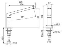 Излив для бортика ванны Fima - carlo frattini F2457 схема 1