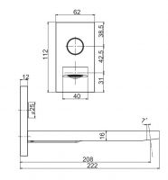 Излив для ванны с настенным монтажом Fima - carlo frattini Switch F5926 схема 1