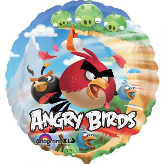 Angry Birds круглый шар фольгированный с гелием