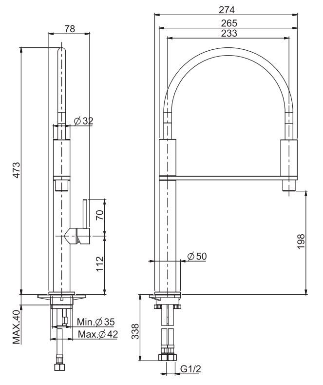 Кухонный смеситель с выдвижной ручной лейкой Fima carlo frattini Flexi Kitchen F7047 ФОТО