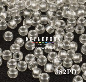 Бисер чешский 382PD светло-серый прозрачный жемчужная линия внутри Preciosa 1 сорт