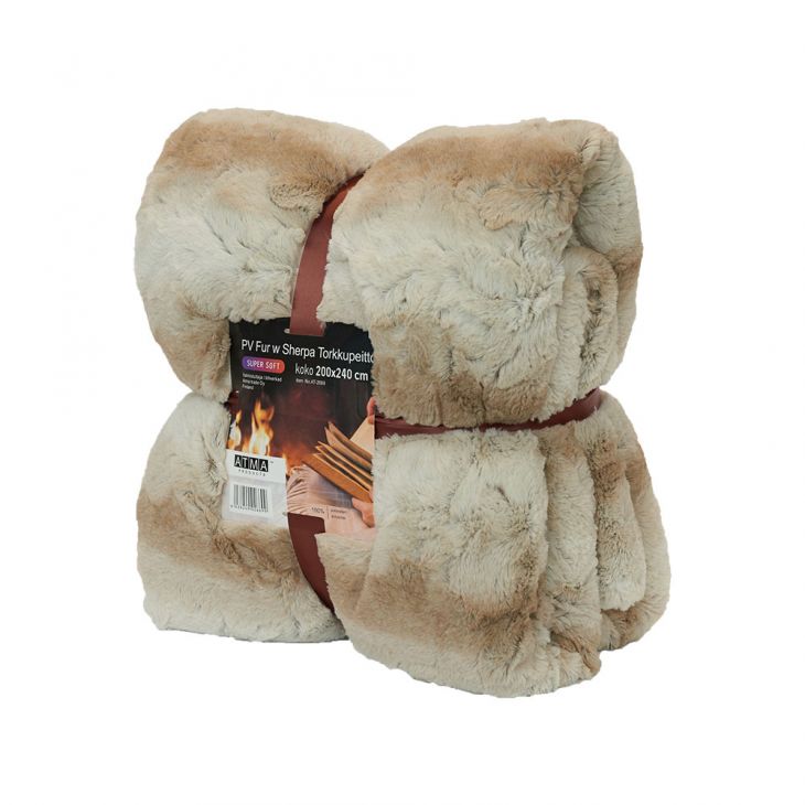 Плед SHERPA Blanket 200*240 см brown/white