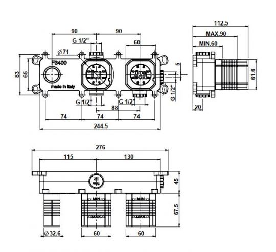 Внутренняя часть для смесителя Fima Carlo Frattini F3400 ФОТО