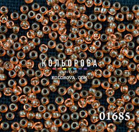 Бисер чешский 01685 тёмно-оранжевый прозрачный блестящий Preciosa 1 сорт