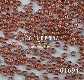 Бисер чешский 01694 коричневый прозрачный блестящий Preciosa 1 сорт