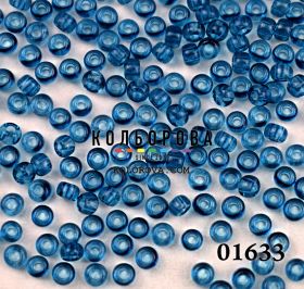 Бисер чешский 01633 бирюзовый прозрачный блестящий Preciosa 1 сорт