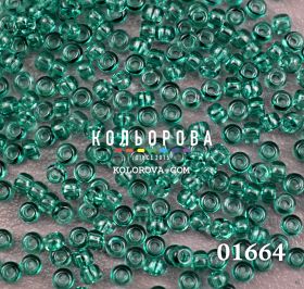 Бисер чешский 01664 бирюзовый прозрачный блестящий Preciosa 1 сорт