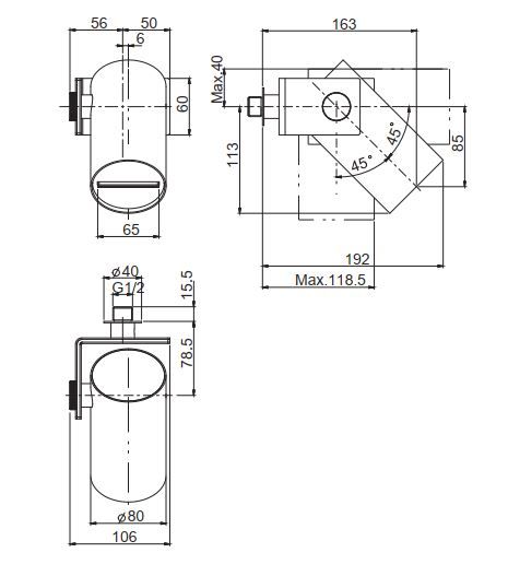 Лейка для верхнего душа Fima - carlo frattini Wellness F5919 16,3х8 схема 1