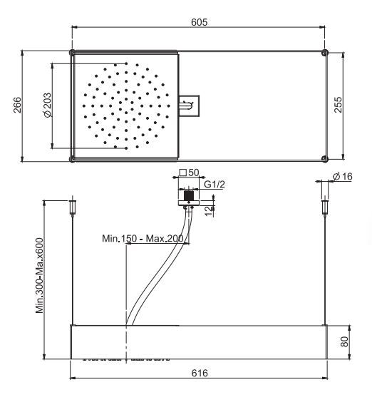 Тропический душ Fima - carlo frattini Wellness F2993N 60,5х26,6 ФОТО