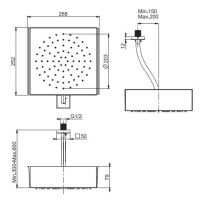 Тропический душ дополнительный модуль Fima - carlo frattini Wellness F2994 26,8х25,2 схема 1