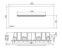 Верхний каскадный душ Fima - carlo frattini Wellness F2782 30х14,5 схема 1