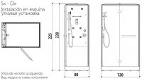 Акриловая душевая кабина с сауной Jacuzzi Bali 120х80 схема 2