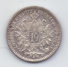 10 крейцеров 1872 Австрия XF